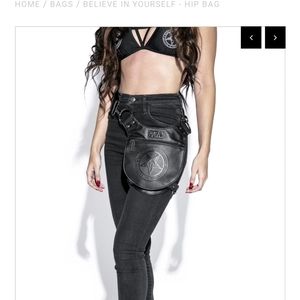 Black craft waist bag